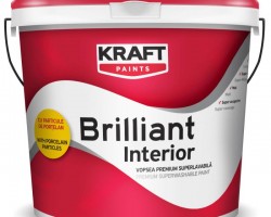 Vopsea lavabila alba, mata pentru interior Kraft Brilliant Interior, 4 litri